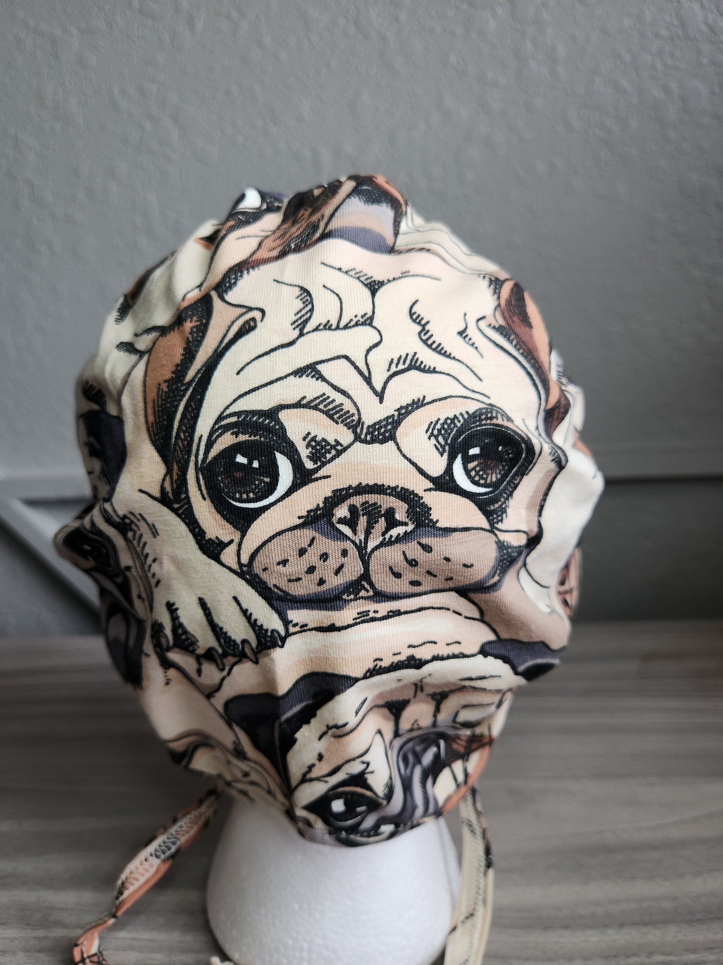 Pugs - Brown Scrub Cap