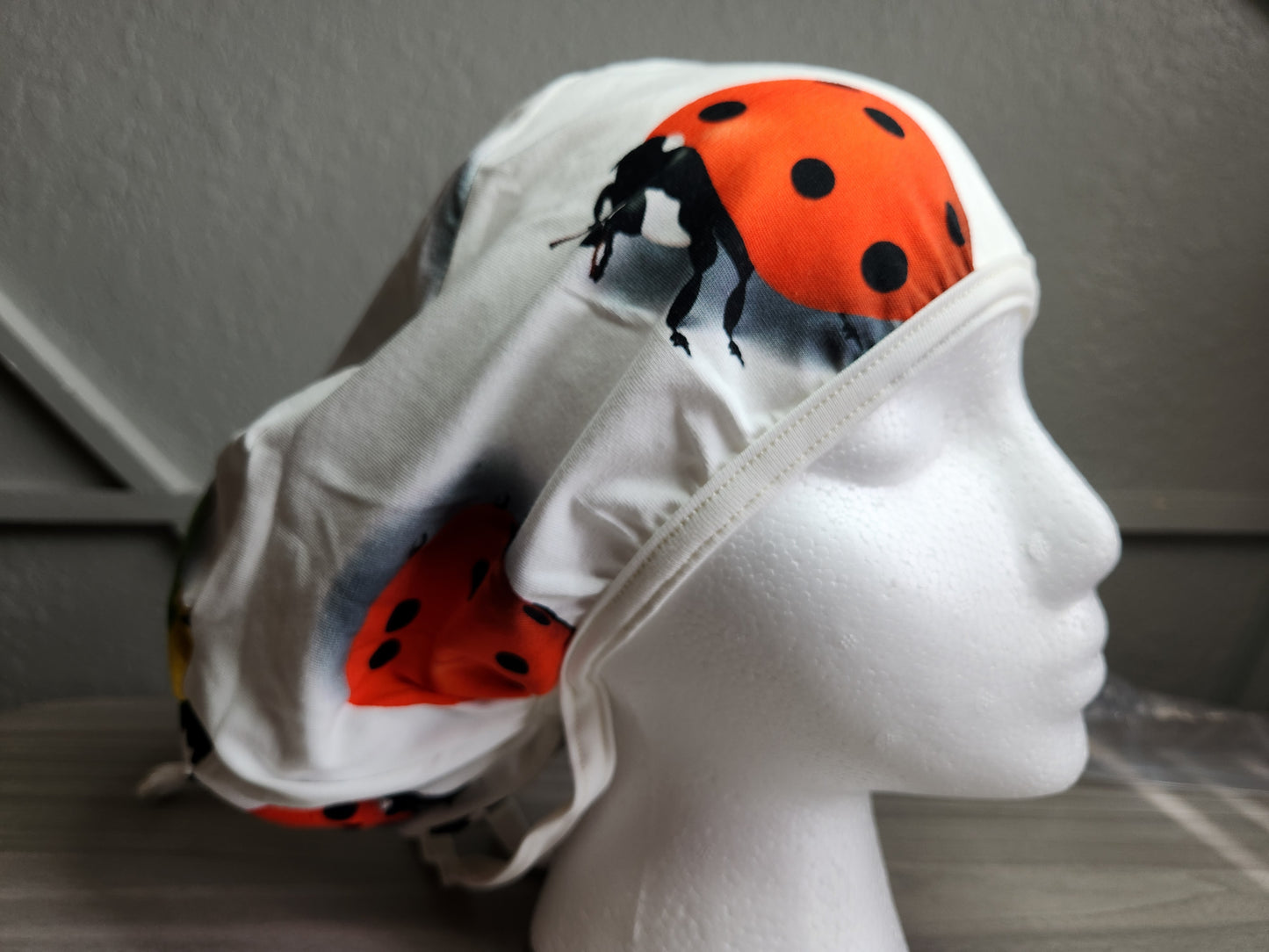Ladybug  - Ponytail Scrub Cap