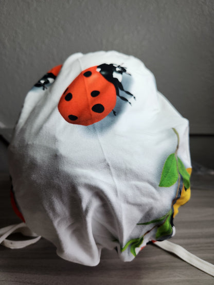 Ladybug  - Ponytail Scrub Cap