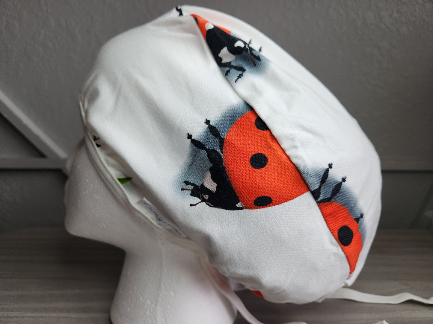Ladybug  - Ponytail Scrub Cap