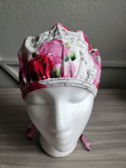 Pink Flowers - Scrub Cap