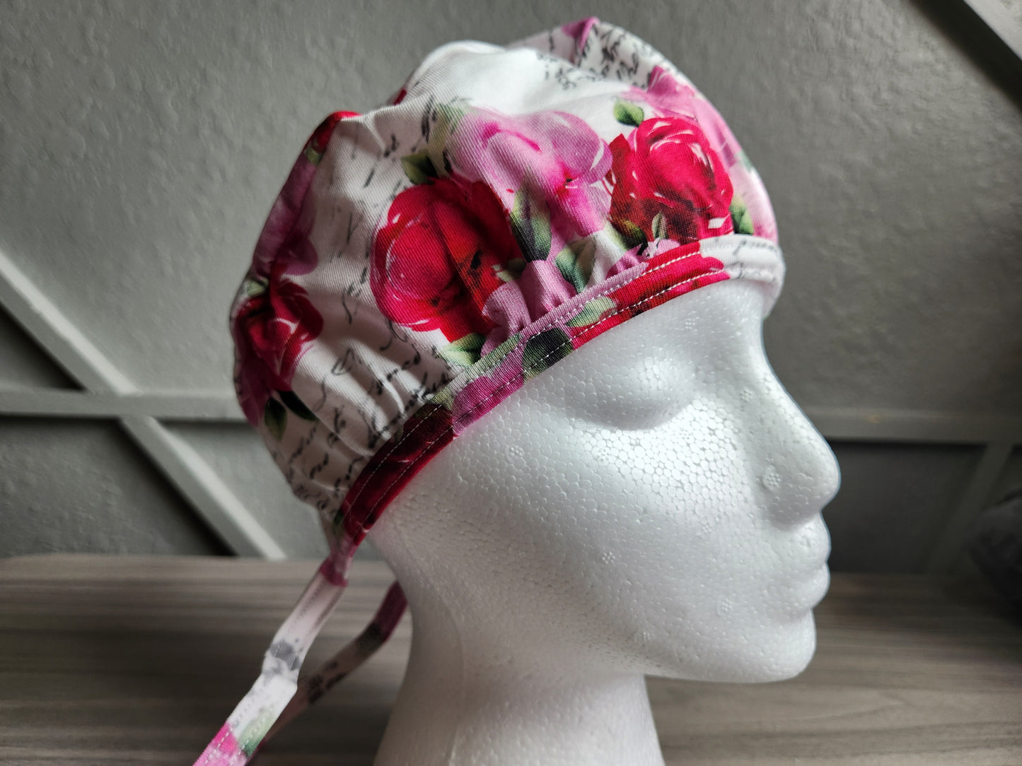 Pink Flowers - Scrub Cap