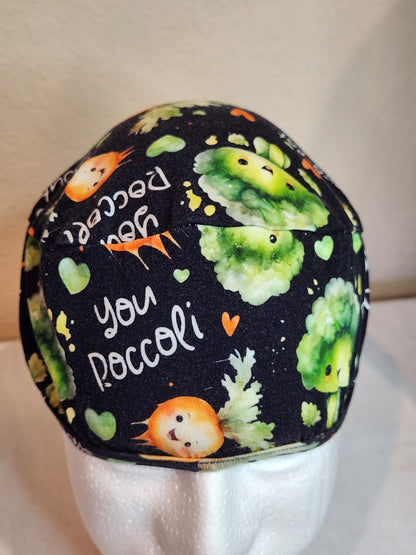 Carrot & Broccoli Caricature - Scrub Cap