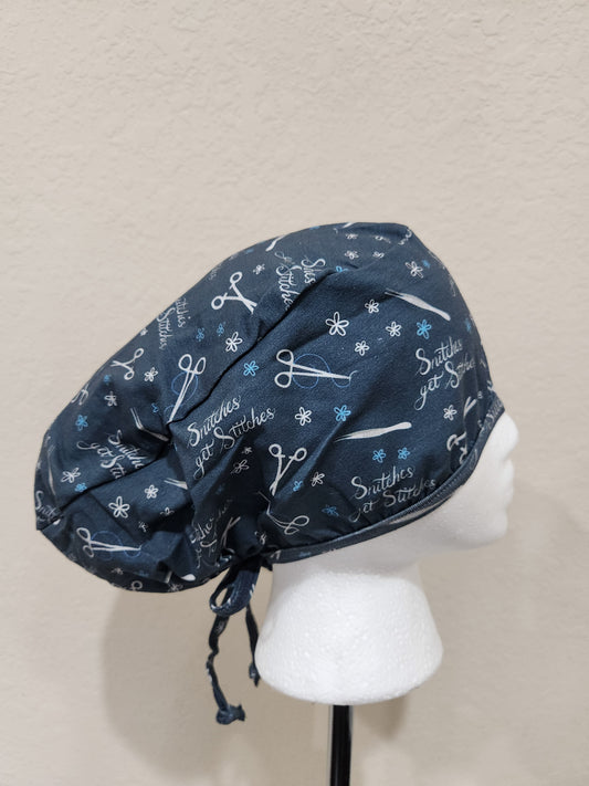 Snitches get Stitches - Ponytail Scrub Cap