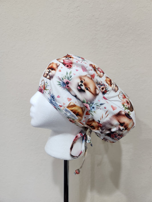 Pomeranian - Ponytail Scrub Cap
